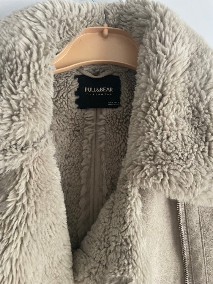 Kürklü Bej Süet Kadın Ceket - Görsel 4