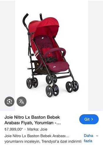 Joie Nitro lx Katlanabilir Bebek Arabası bordo - Görsel 3