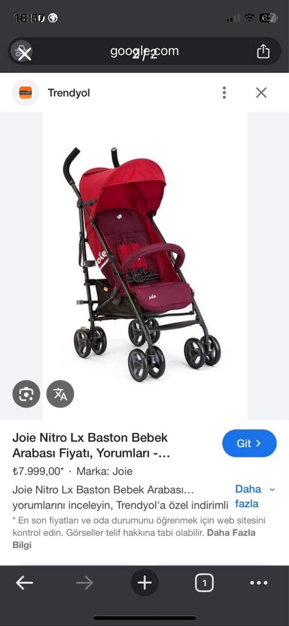 Joie Nitro lx Katlanabilir Bebek Arabası bordo - Görsel 3