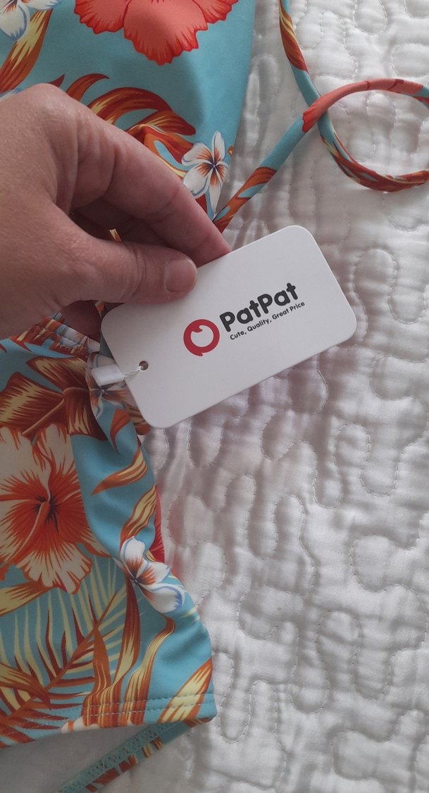 Turkuaz desenli sırtı komple açık mayo - Görsel 3