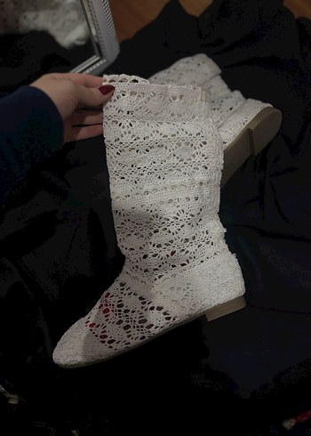 Dantel İşlemeli Bohem Bot - Görsel 2