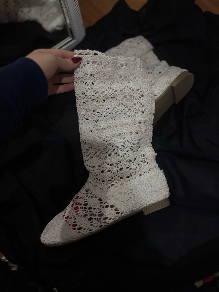 Dantel İşlemeli Bohem Bot - Görsel 2