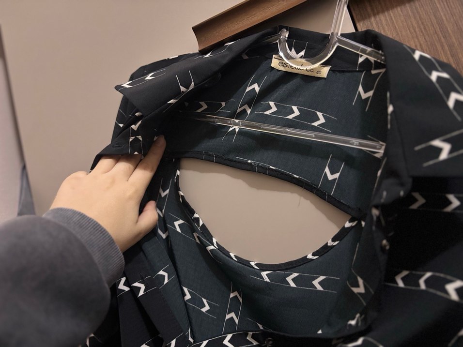 Desenli Siyah Kadın Uzun Kollu Gömlek - Görsel 4