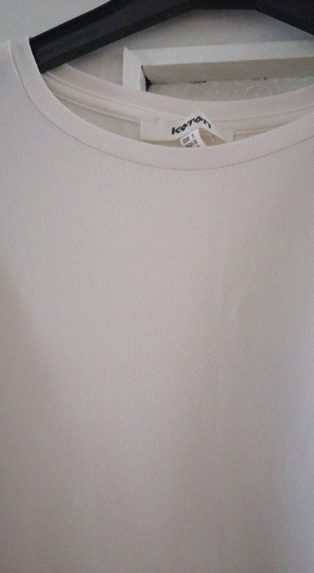 Drapeli Beyaz Uzun Kollu Bluz - Görsel 3