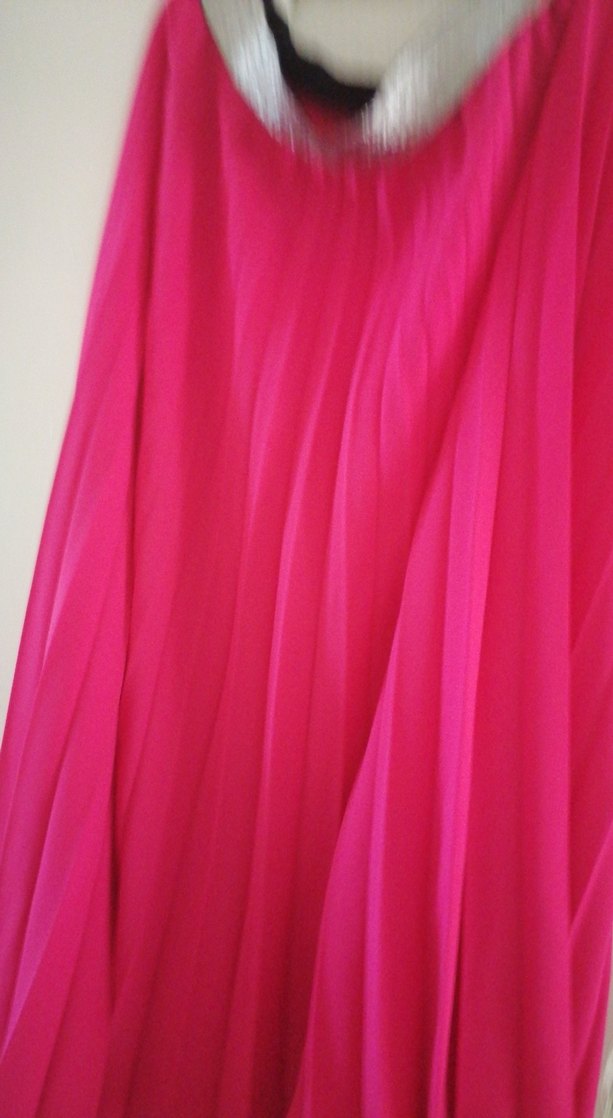 Pembe Desenli Drapeli takım etek bluz - Görsel 3