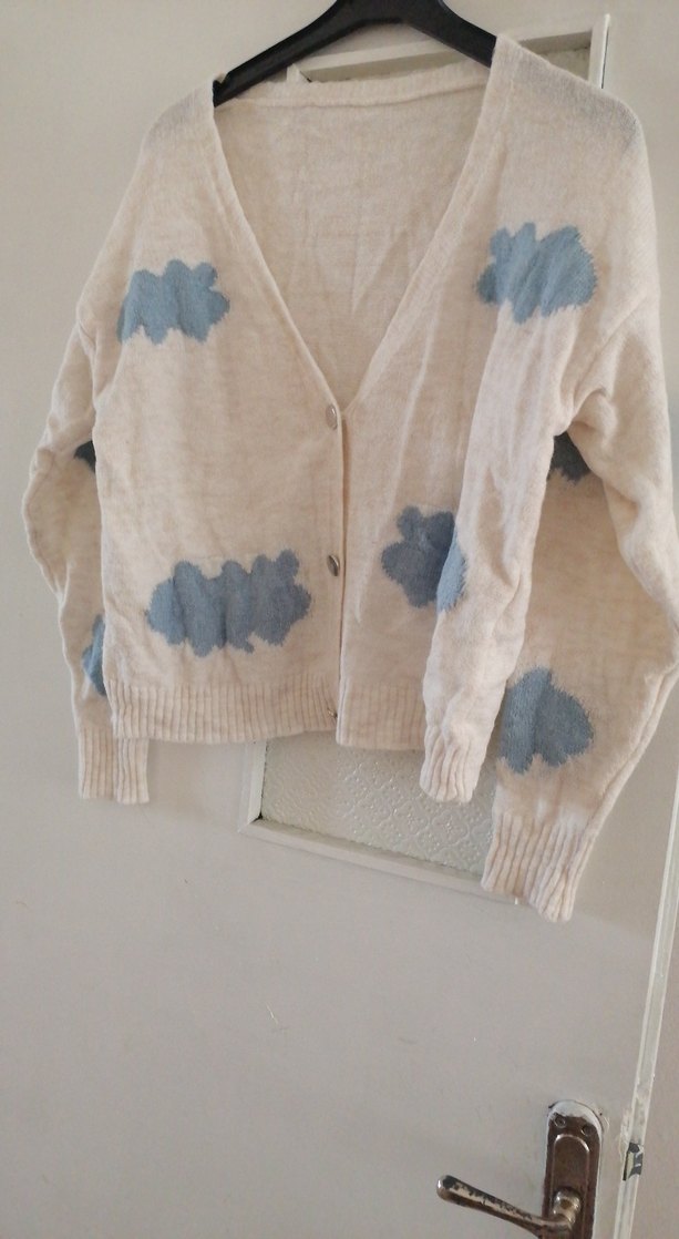 Bej Pastel Renkli Triko Kadın Hırka - Görsel 2