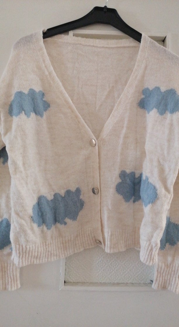 Bej Pastel Renkli Triko Kadın Hırka - Görsel 3