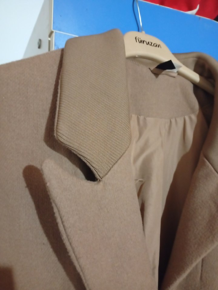 Bej Midi Kadın Kaban - Görsel 5