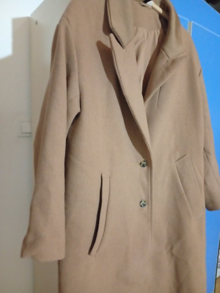 Bej Midi Kadın Kaban - Görsel 4