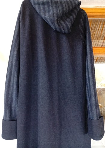 Kadın Lacivert Uzun Kaban - Görsel 7