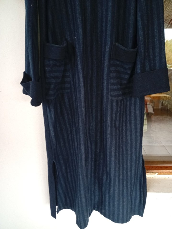 Kadın Lacivert Uzun Kaban - Görsel 3