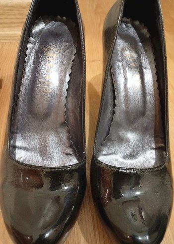 Siyah Rugan Stiletto Topuklu Kadın Ayakkabı - Görsel 4