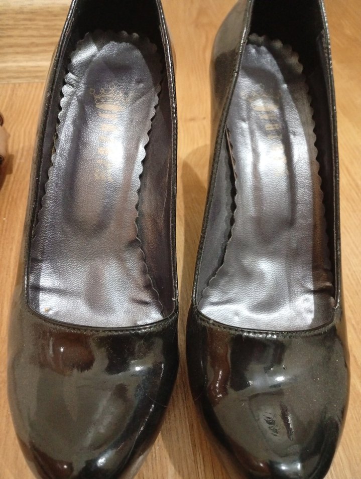 Siyah Rugan Stiletto Topuklu Kadın Ayakkabı - Görsel 4