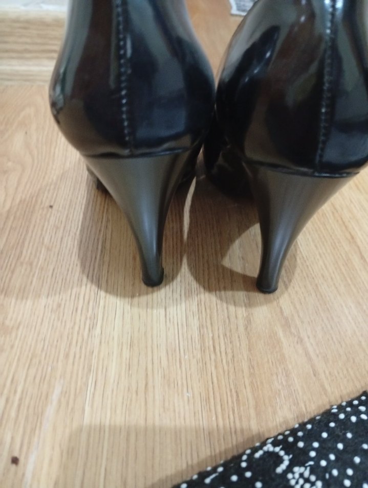 Siyah Rugan Stiletto Topuklu Kadın Ayakkabı - Görsel 5