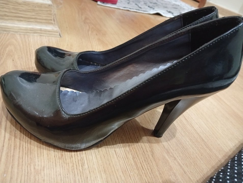 Siyah Rugan Stiletto Topuklu Kadın Ayakkabı - Görsel 2