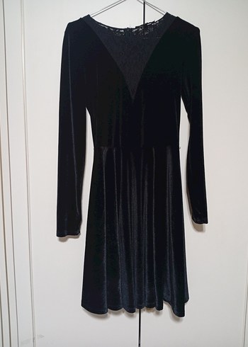 Siyah Pilili Midi Kadın Elbise - Görsel 6