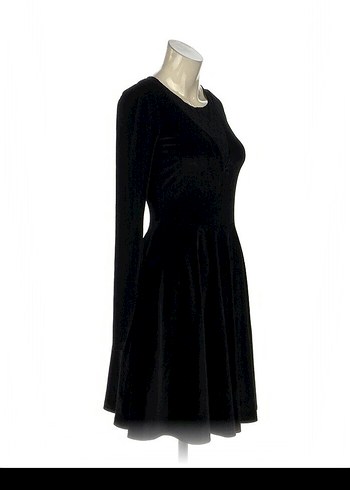 Siyah Pilili Midi Kadın Elbise - Görsel 2