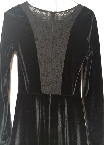 Siyah Pilili Midi Kadın Elbise - Görsel 9