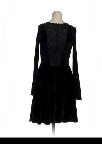 Siyah Pilili Midi Kadın Elbise - Görsel 3