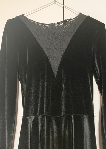 Siyah Pilili Midi Kadın Elbise - Görsel 7