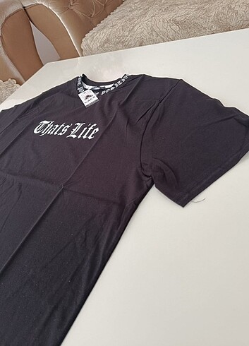 2xl Beden Siyah Renk Oversize Slogan Baskılı Tişört 