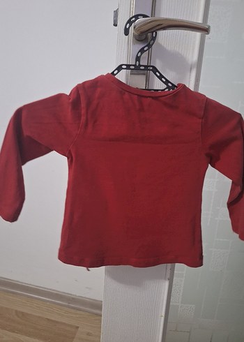 Kız Çocuk Kırmızı Uzun Kollu Baskılı Tişört - Görsel 2