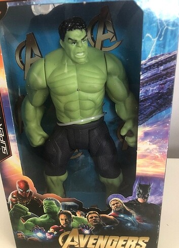  Beden SİPİDERMAN VE YEŞİL HULK 17 cm IŞIKLI( 2 KAHRAMAN BİRARADA)