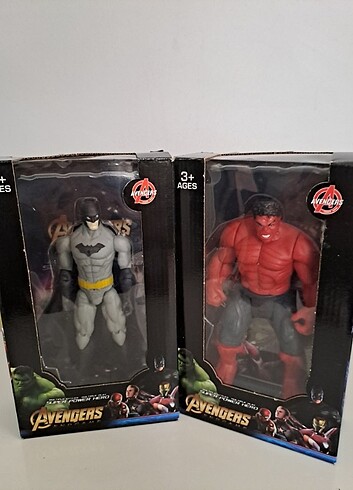 BATMAN VE KIRMIZI HULK IŞIKLI 17 cm( YILBAŞI HEDİYE PAKETİ 