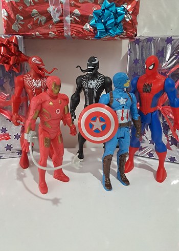 Beden KOMP SET (SİYAH ve KIRMIZI VENOM SPIDERMAN IRONM KAPTAN AMERİKA