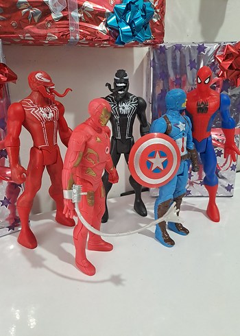 Beden KOMP SET (SİYAH ve KIRMIZI VENOM SPIDERMAN IRONM KAPTAN AMERİKA