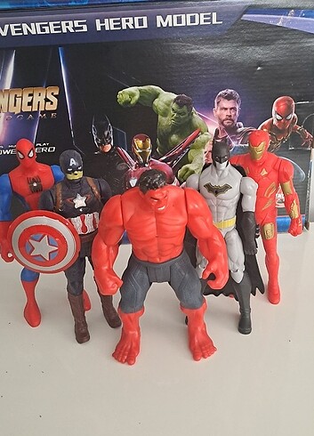  Beden Renk KOMP SET 17cm IŞIKLI(HULK SPIDERMAN BATMAN IRONM KAPTAN AMERİKA