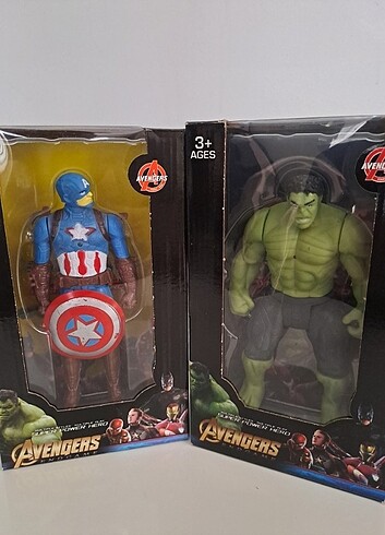  KAPTAN AMERİKA VE HULK IŞIKLI 17 cm( 2 KAHRAMAN BİRARADA)