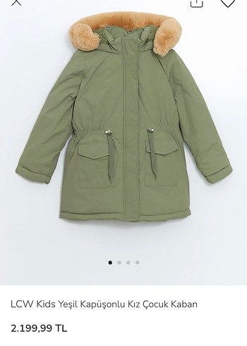 LCW yeşil kapüşonlu içi peluş kaban 13/14 - Görsel 3