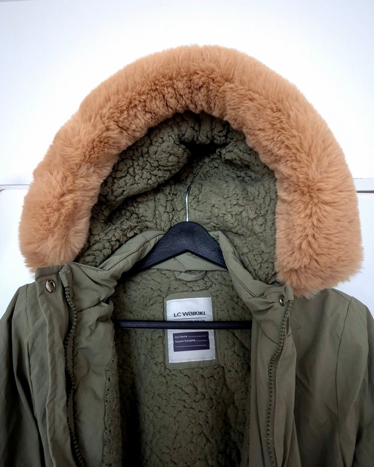 LCW yeşil kapüşonlu içi peluş kaban 13/14 - Görsel 2