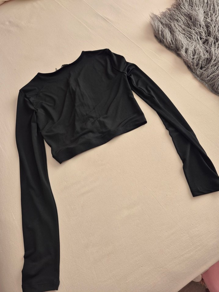 NA-KD taşlı bağcıklı yeni şık crop bluz - Görsel 3