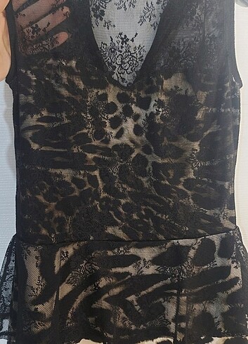 Zara Siyah leoparlı zara elbise