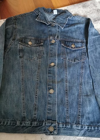 Düğmeli Mavi Kadın Denim Ceket - Görsel 2