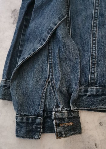 Düğmeli Mavi Kadın Denim Ceket - Görsel 4