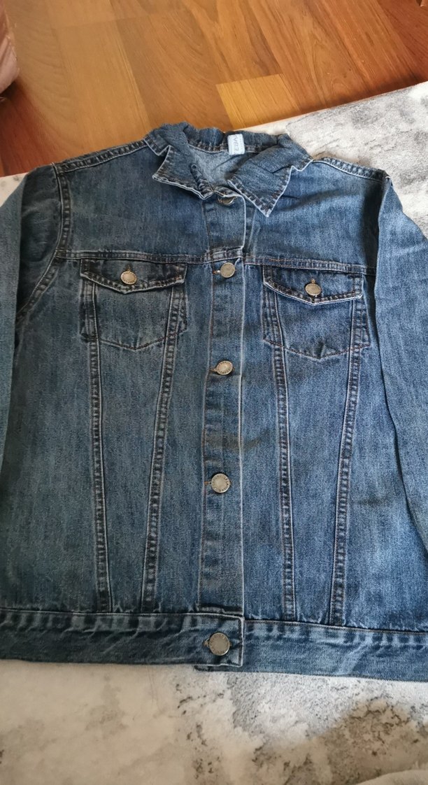 Düğmeli Mavi Kadın Denim Ceket - Görsel 2