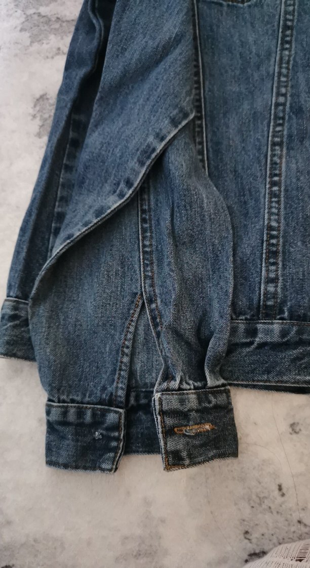 Düğmeli Mavi Kadın Denim Ceket - Görsel 4