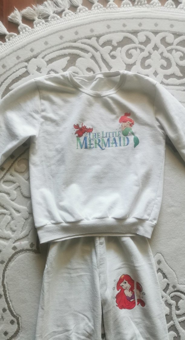 Nakışlı Beyaz Kız Çocuk Eşofman Takımı - Görsel 3