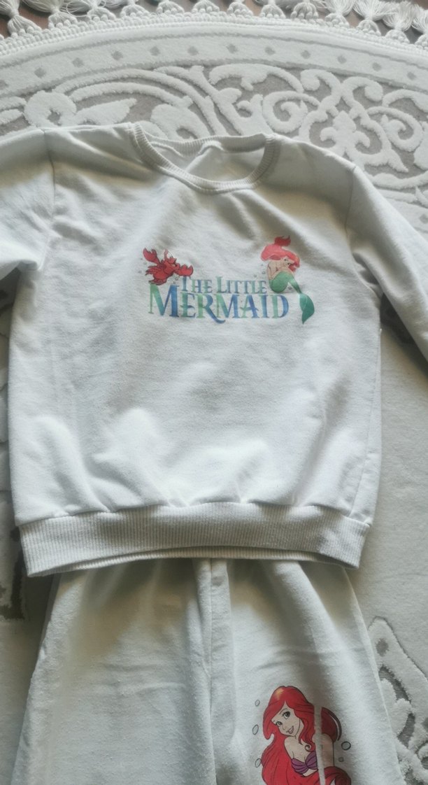 Nakışlı Beyaz Kız Çocuk Eşofman Takımı - Görsel 4