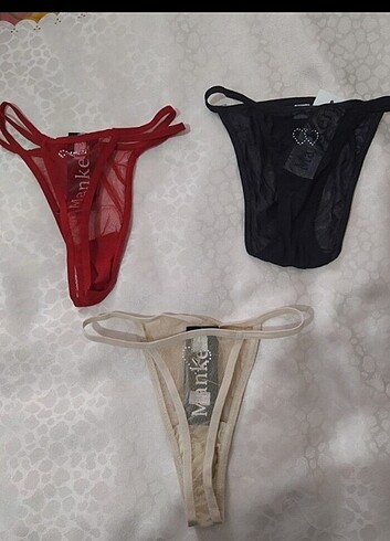 Siyah kırmızı ten rengi tanga slip #victoriasecret #zara #yilbas