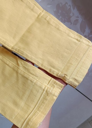 s Beden sarı Renk Sarı Düğmeli Kadın Pantolon