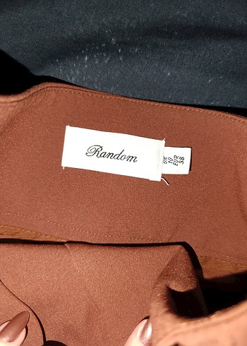 38 Beden Düğmeli Kahverengi Midi Kumaş Pantolon
