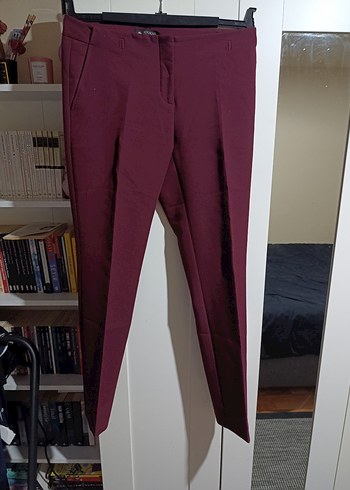 Bordo Kadın Kumaş Pantolon