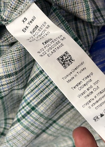 Yeşil Düğmeli Ekose Etek - Görsel 6