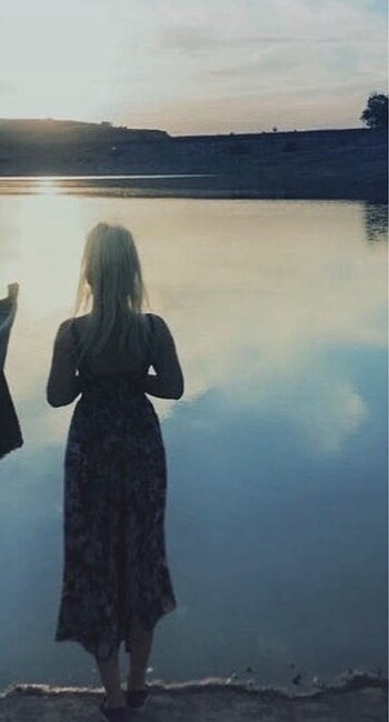 Çiçekli elbise mavi marka - Görsel 4