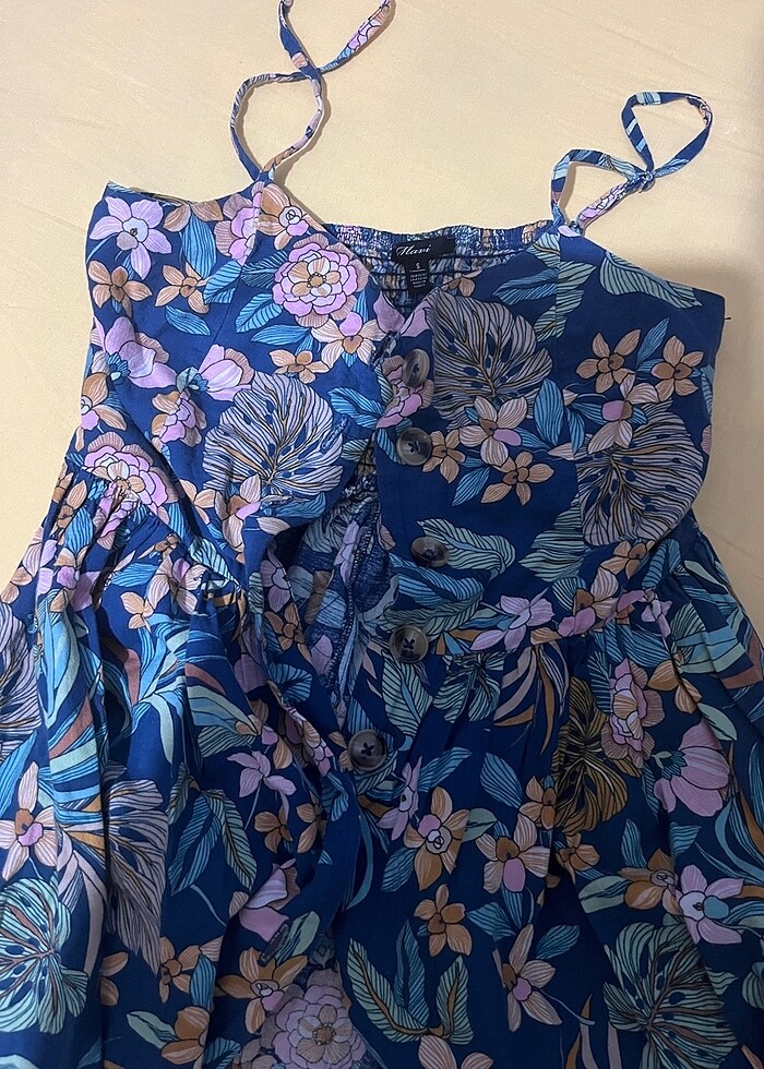 Çiçekli elbise mavi marka - Görsel 2