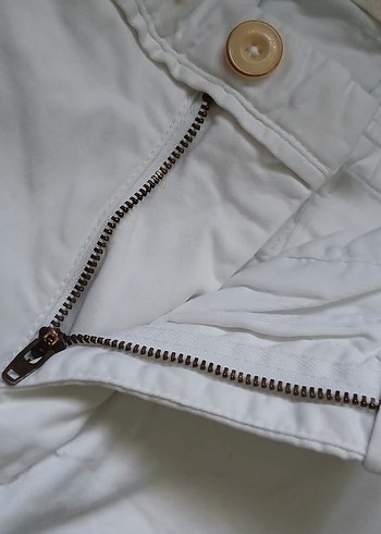 Beyaz Algodon Kumaş Erkek Pantolon Slim Fit - Görsel 2